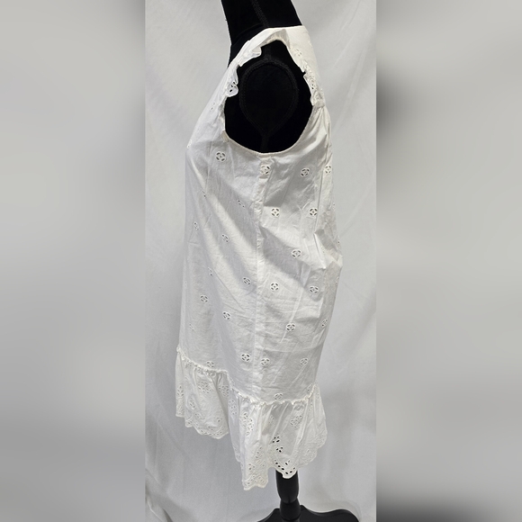 Madewell women XS white eyelet garden summer dress lined costal cowgirl boho - Picture 11 of 14